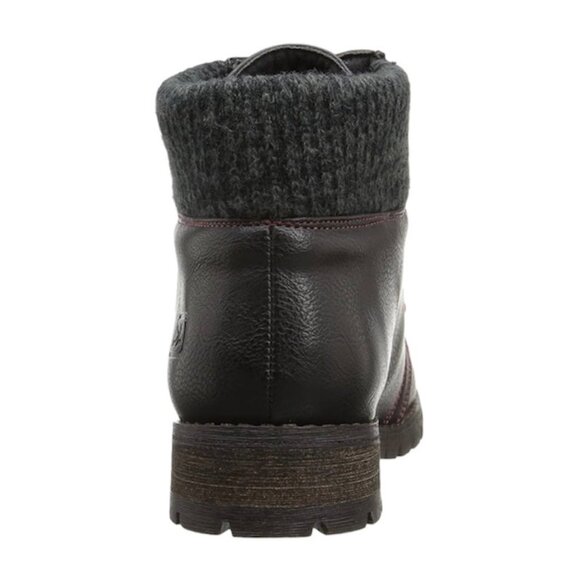 DIRTY LAUNDRY TREBLE Women's Cozy Lace-Up Hiker Booties Burnished Black Size 8 - Picture 5 of 9